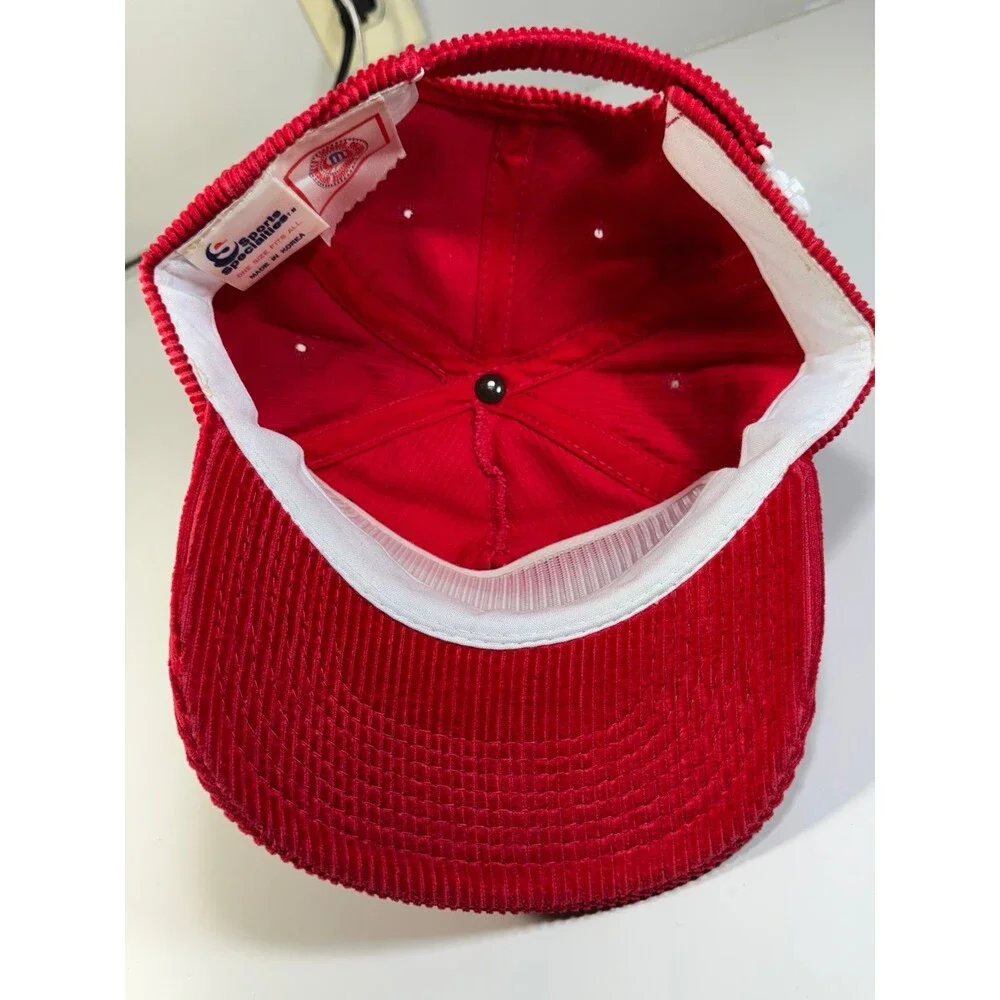 Vintage 90s Sports Specialties Houston Cougars Corduroy‎ SnapBack Hat Script Cap